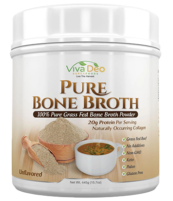 Pure Bone Broth | Gut Health, Additive Free Protein Powder | Mixes Instantly | Antibiotic & Hormone Free | Collagen & 19 Amino Acids – 21.8 gm Protein